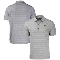 Men's Cutter & Buck Heather Gray Vanderbilt Commodores Vault Forge Eco Heathered Stripe Stretch Recycled Polo