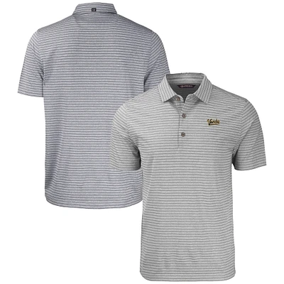 Men's Cutter & Buck Heather Gray Vanderbilt Commodores Vault Forge Eco Heathered Stripe Stretch Recycled Polo