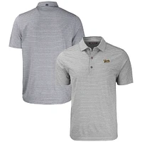 Men's Cutter & Buck Heather Gray Vanderbilt Commodores Vault Forge Eco Heathered Stripe Stretch Recycled Polo