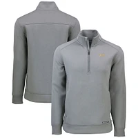Men's Cutter & Buck  Gray Vanderbilt Commodores Roam Eco Recycled Quarter-Zip Sweatshirt