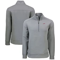 Men's Cutter & Buck  Gray SMU Mustangs Roam Eco Recycled Quarter-Zip Sweatshirt