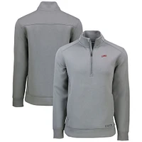 Men's Cutter & Buck  Gray SMU Mustangs Roam Eco Recycled Quarter-Zip Sweatshirt
