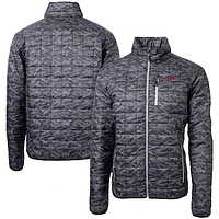 Men's Cutter & Buck  Black SMU Mustangs Vault Rainier PrimaLoft Eco Insulated Full-Zip Puffer Jacket