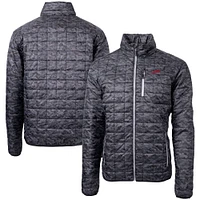 Men's Cutter & Buck  Black SMU Mustangs Vault Rainier PrimaLoft Eco Insulated Full-Zip Puffer Jacket