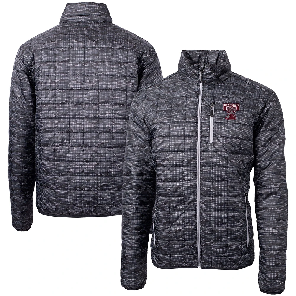 Men's Cutter & Buck Black Texas A&M Aggies Vault Rainier PrimaLoft Eco Insulated Full-Zip Puffer Jacket