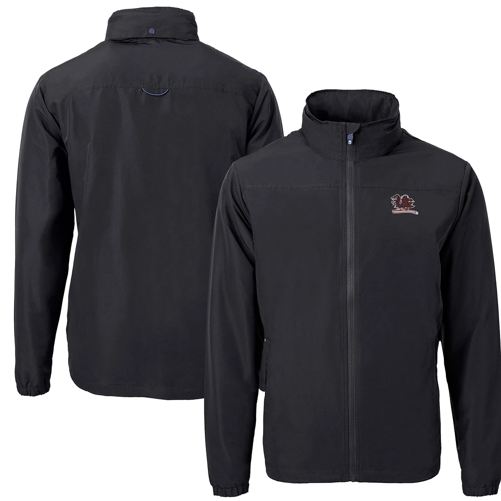 Men's Cutter & Buck Black South Carolina Gamecocks Vault Charter Eco Recycled Full-Zip Jacket