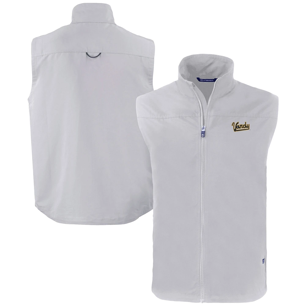 Men's Cutter & Buck Gray Vanderbilt Commodores Vault Charter Eco Recycled Full-Zip Vest