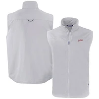 Men's Cutter & Buck  Gray SMU Mustangs Vault Charter Eco Recycled Full-Zip Vest