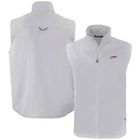 Men's Cutter & Buck  Gray SMU Mustangs Vault Charter Eco Recycled Full-Zip Vest