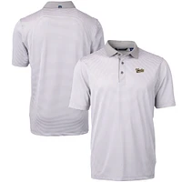 Men's Cutter & Buck  Gray/White Vanderbilt Commodores Vault DryTec Virtue Eco Pique Micro Stripe Recycled Polo
