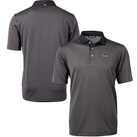 Men's Cutter & Buck  Black/Gray South Carolina Gamecocks Vault DryTec Virtue Eco Pique Micro Stripe Recycled Polo