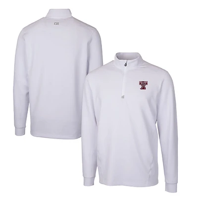 Men's Cutter & Buck  White Texas A&M Aggies Vault DryTec Traverse Stretch Quarter-Zip Pullover