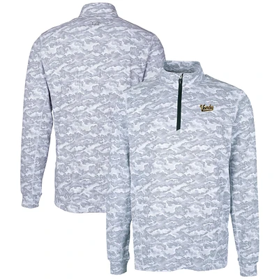 Men's Cutter & Buck  Gray Vanderbilt Commodores Vault DryTec Traverse Camo Print Stretch Quarter-Zip Jacket