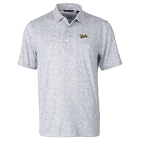 Men's Cutter & Buck  Gray Vanderbilt Commodores  Pike Constellation Print Stretch DryTec Polo