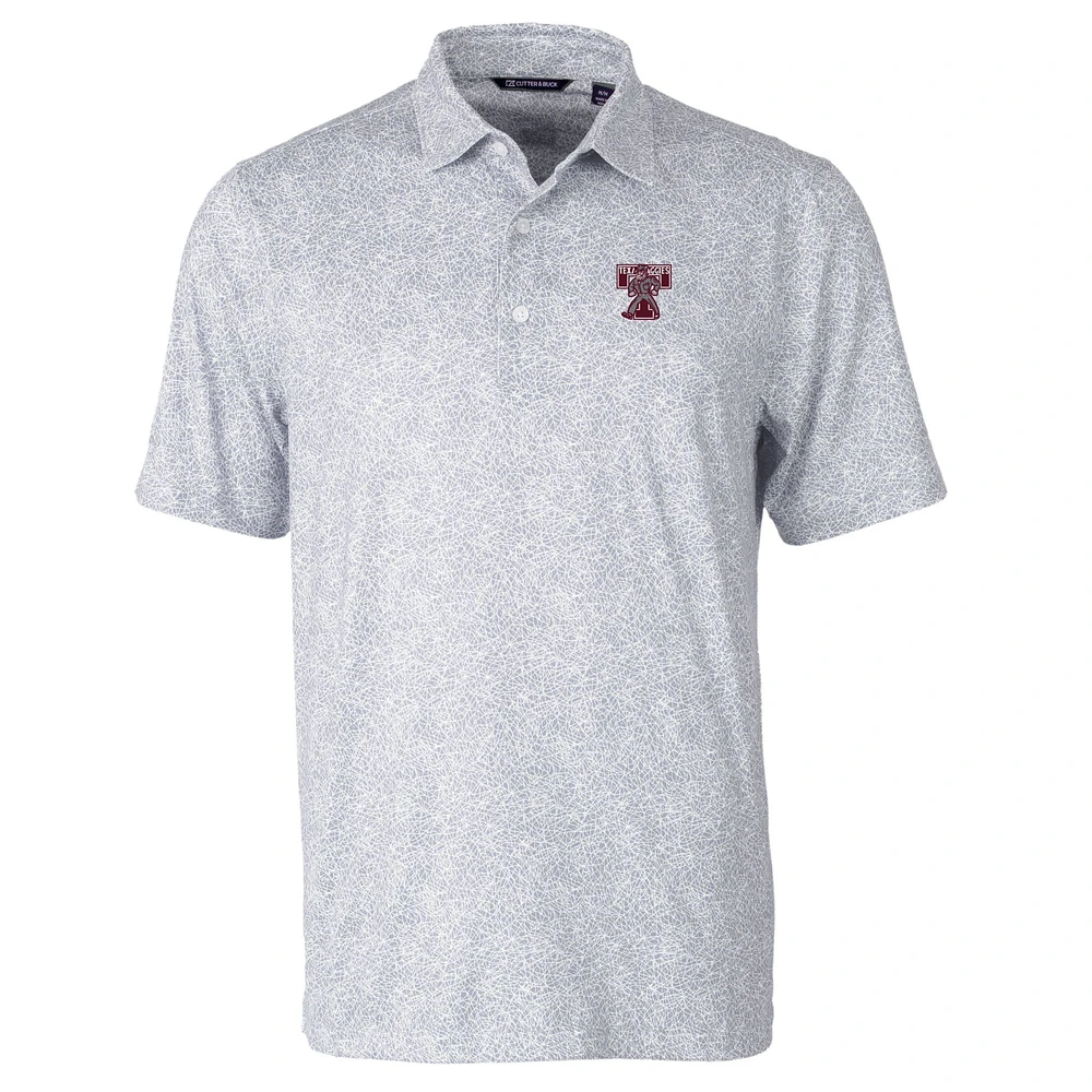 Men's Cutter & Buck Gray Texas A&M Aggies Pike Constellation Print Stretch DryTec Polo