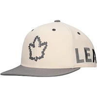 Men's Mitchell & Ness Cream Toronto Maple Leafs Black Tape Snapback Hat