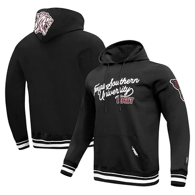 Men's Pro Standard Black Texas Southern Tigers Vintage Varsity Pullover Hoodie