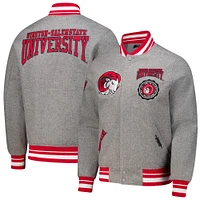 Men's Pro Standard Heather Gray Winston-Salem State Rams Crest Wool Full-Zip Jacket