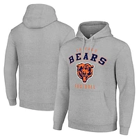 Unisex Starter Heather Gray Chicago Bears Logo Pullover Hoodie
