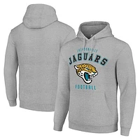 Unisex Starter Heather Gray Jacksonville Jaguars Logo Pullover Hoodie