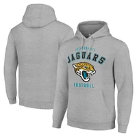 Unisex Starter Heather Gray Jacksonville Jaguars Logo Pullover Hoodie