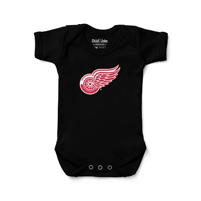 Newborn & Infant Chad Jake Black Detroit Red Wings Primary Logo Bodysuit