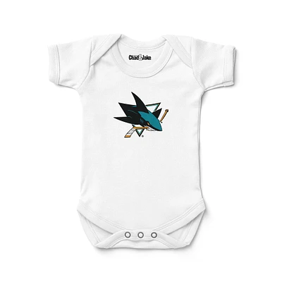 Newborn & Infant Chad Jake White San Jose Sharks Primary Logo Bodysuit