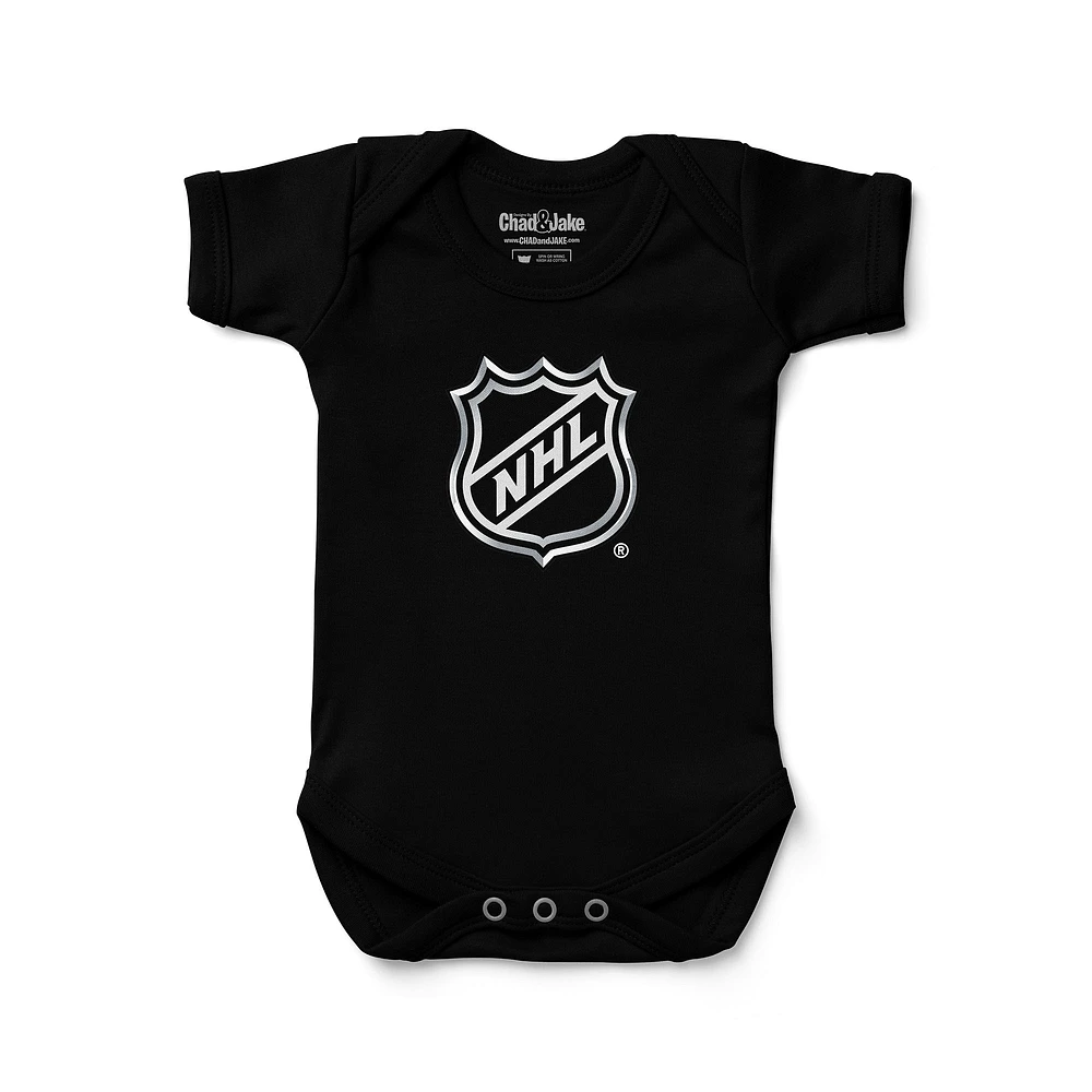 Newborn & Infant Chad Jake Black NHL Logo Bodysuit
