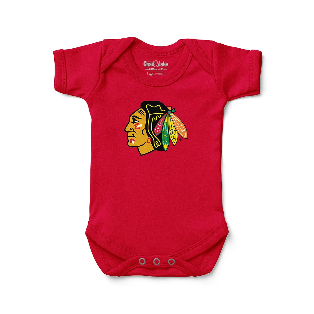 Newborn & Infant Chad Jake Red Chicago Blackhawks Primary Logo Bodysuit