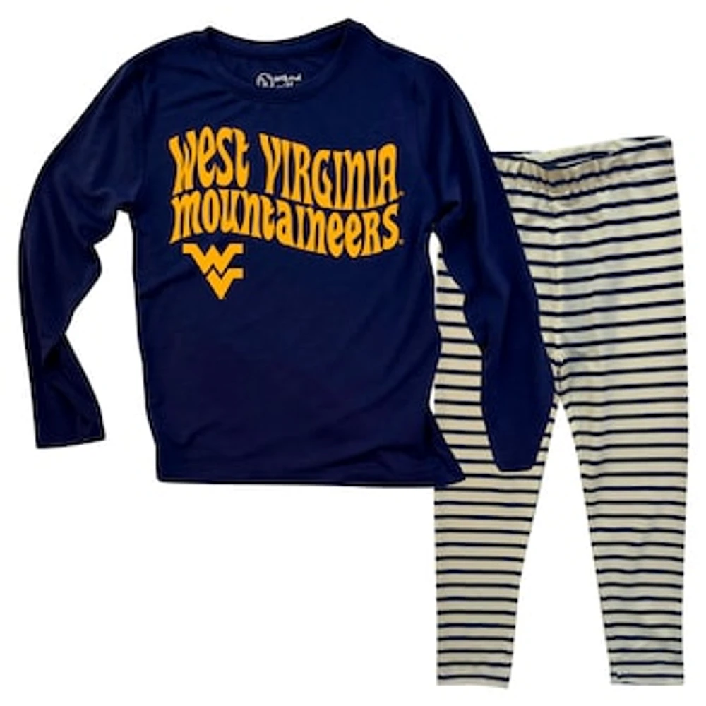 Infant Wes & Willy  West Virginia Mountaineers Long Sleeve Top and Striped Leggings Set