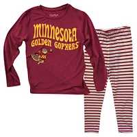 Infant Wes & Willy  Minnesota Golden Gophers Long Sleeve Top and Striped Leggings Set