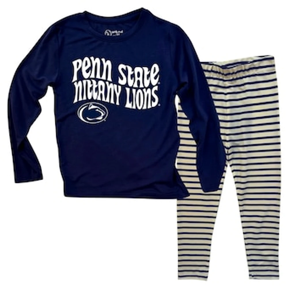 Infant Wes & Willy  Penn State Nittany Lions Long Sleeve Top and Striped Leggings Set