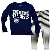 Infant Wes & Willy  North Carolina Tar Heels Long Sleeve Top and Striped Leggings Set