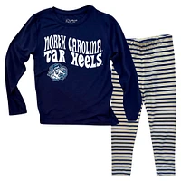 Infant Wes & Willy  North Carolina Tar Heels Long Sleeve Top and Striped Leggings Set