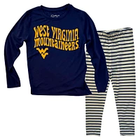 Toddler Wes & Willy  West Virginia Mountaineers Long Sleeve Top and Striped Leggings Set