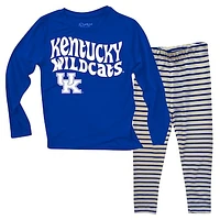 Toddler Wes & Willy  Kentucky Wildcats Long Sleeve Top and Striped Leggings Set