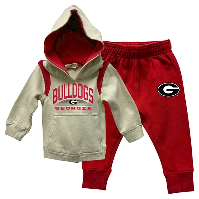 Infant Wes & Willy Georgia Bulldogs Colorblock Pullover Hoodie and Sweatpants Set