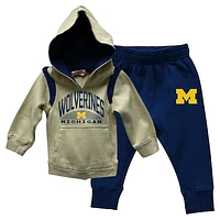 Infant Wes & Willy Michigan Wolverines Colorblock Pullover Hoodie and Sweatpants Set