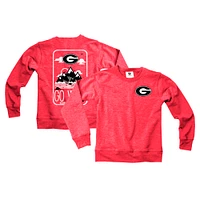 Youth Wes & Willy Red Georgia Bulldogs Tri-Blend Go Wild Pullover Sweatshirt