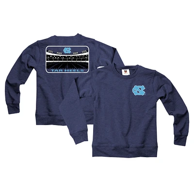 Youth Wes & Willy Navy North Carolina Tar Heels Tri-Blend Go Wild Pullover Sweatshirt