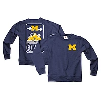 Youth Wes & Willy Navy Michigan Wolverines Tri-Blend Go Wild Pullover Sweatshirt