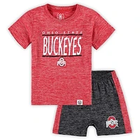 Toddler Wes & Willy  Scarlet Ohio State Buckeyes/Black T-Shirt Shorts Set