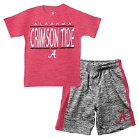 Toddler Wes & Willy  Crimson Alabama Tide/Charcoal T-Shirt Shorts Set