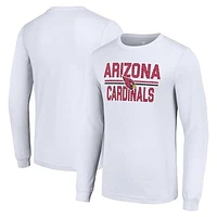Men's Starter White Arizona Cardinals Team Mesh Print Graphic Long Sleeve T-Shirt