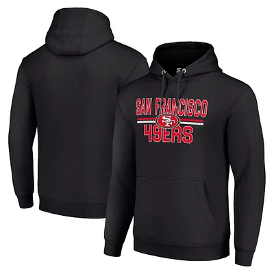 Unisex Starter Black San Francisco 49ers Team Mesh Print Graphic Tri-Blend Pullover Hoodie