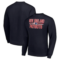 Men's Starter Navy New England Patriots Team Mesh Print Graphic Pullover Sweatshirt