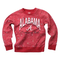 Youth Wes & Willy Crimson Alabama Crimson Tide Shimmer Star Reverse Fleece Raglan Pullover Sweatshirt