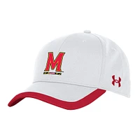 Men's Under Armour  White Maryland Terrapins Sideline Blitzing Accent Flex Hat