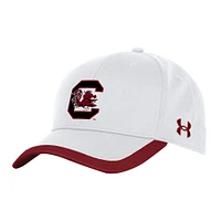 Men's Under Armour  White South Carolina Gamecocks Sideline Blitzing Accent Flex Hat