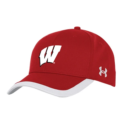 Men's Under Armour  Red Wisconsin Badgers Sideline Blitzing Accent Flex Hat